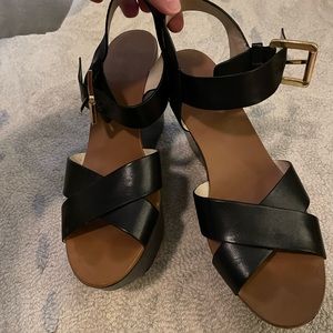 Michael Kors black womens wedge heel